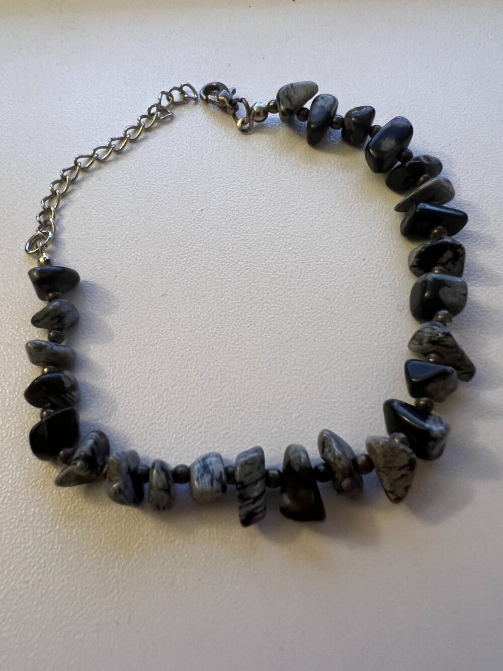 Snowflake Obsidian Chunky Stone Bracelet